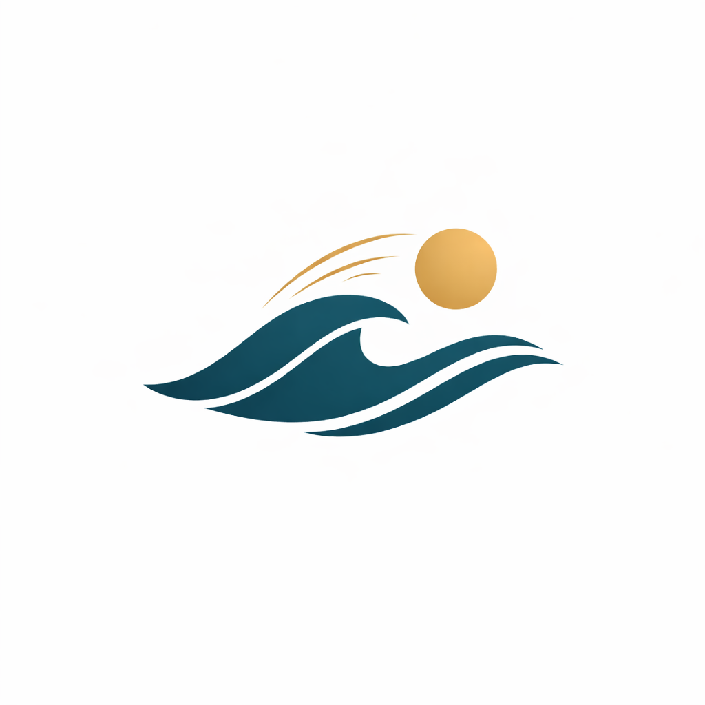 Dr. Brian S. Maiden logo — waves and rising sun symbolizing identity, alignment, flow, and impact